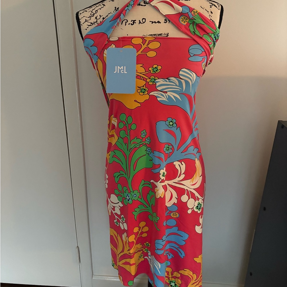 Colorful Floral Halter Dress